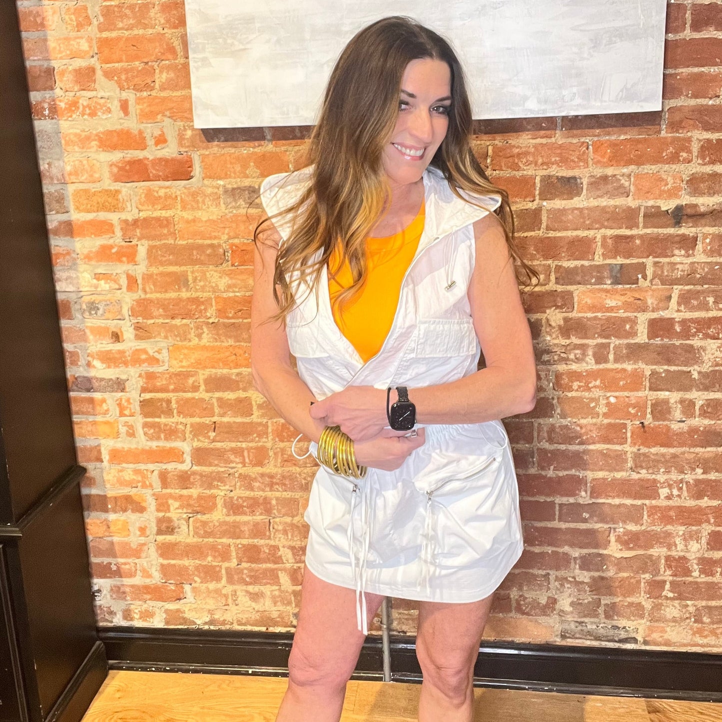 White Cargo Sleeveless Vest