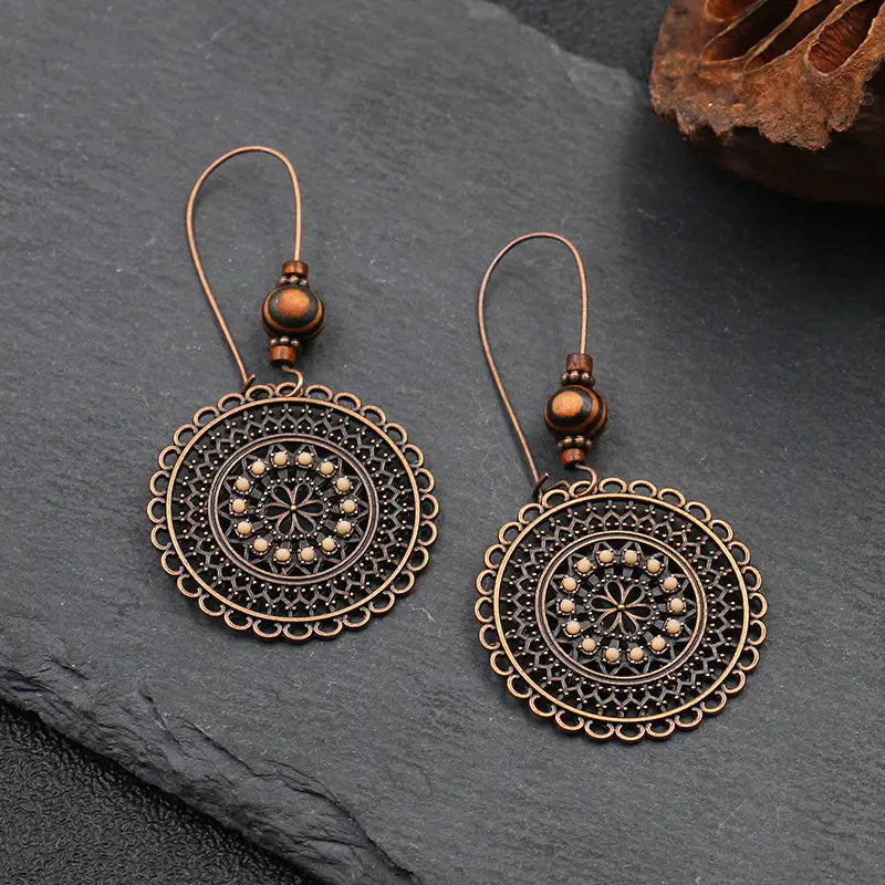 Vintage Carved Dangle Earrings