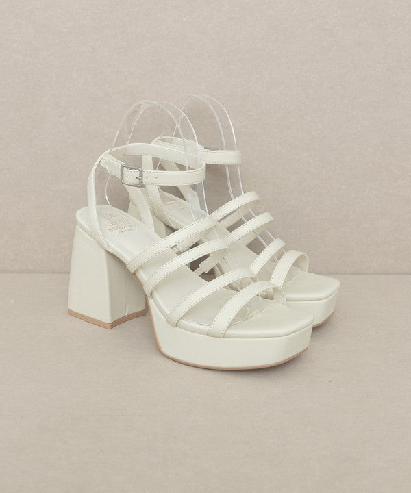 White Strappy Platform Heel