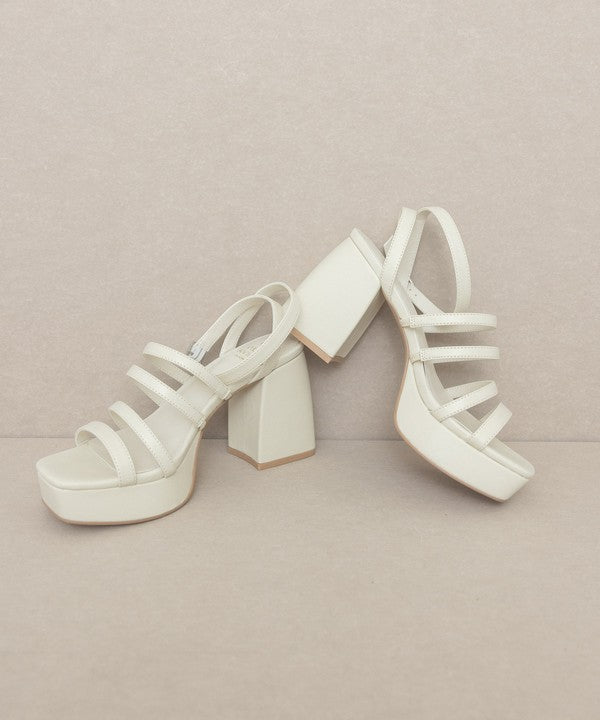 White Strappy Platform Heel