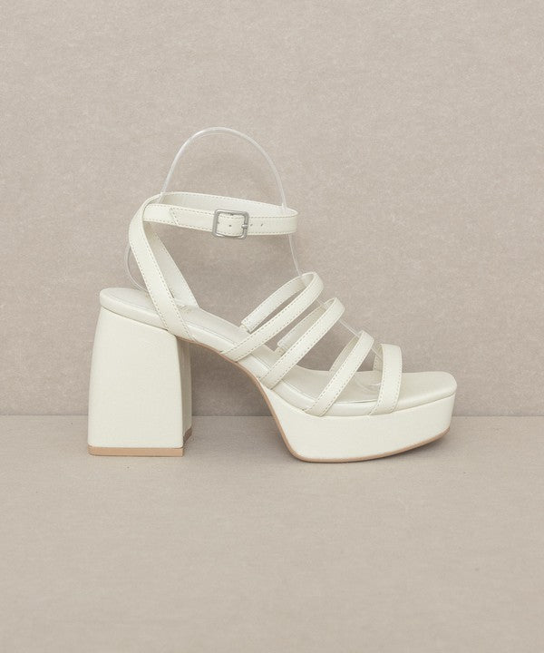 White Strappy Platform Heel