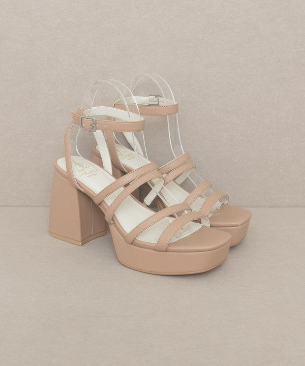 Dusty Rose Strappy Platform Heel