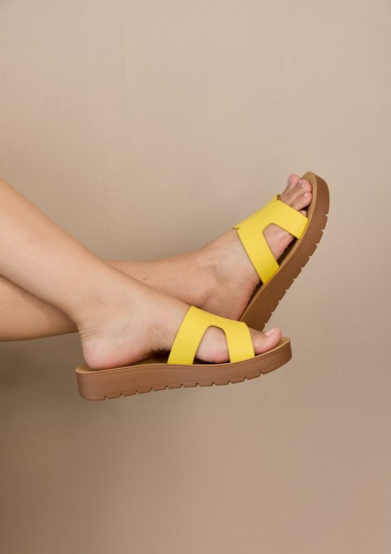 Yellow Slip On Sandals