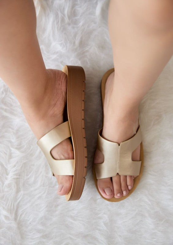Nude Slip On Sandals