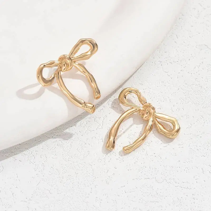 Gold Bow Earrings