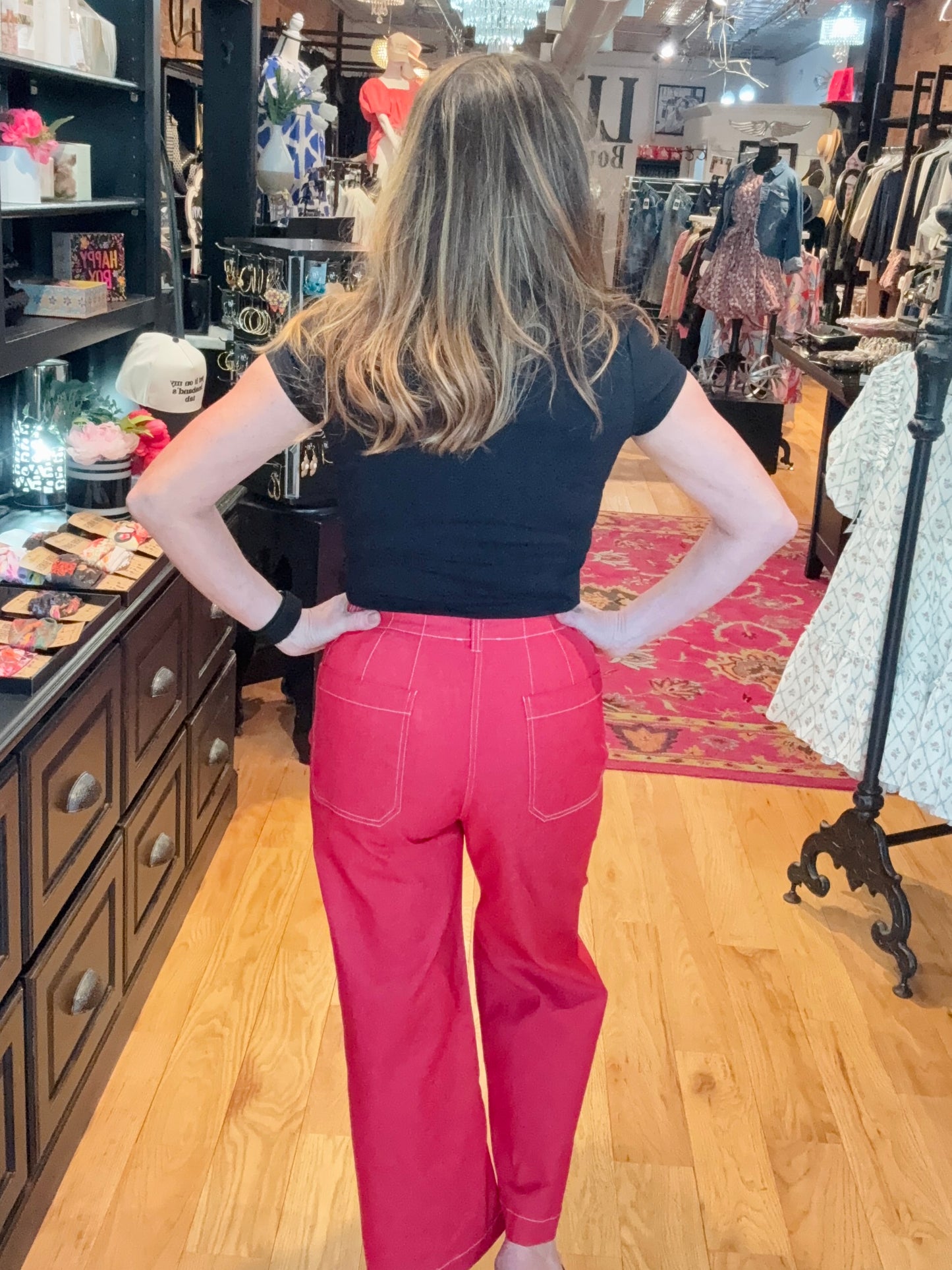 Hello Weekend Wide Leg Cropped Pants