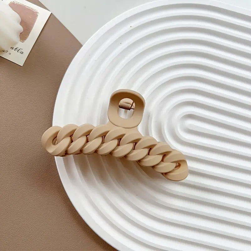 Tan Plastic Twist Claw Clip