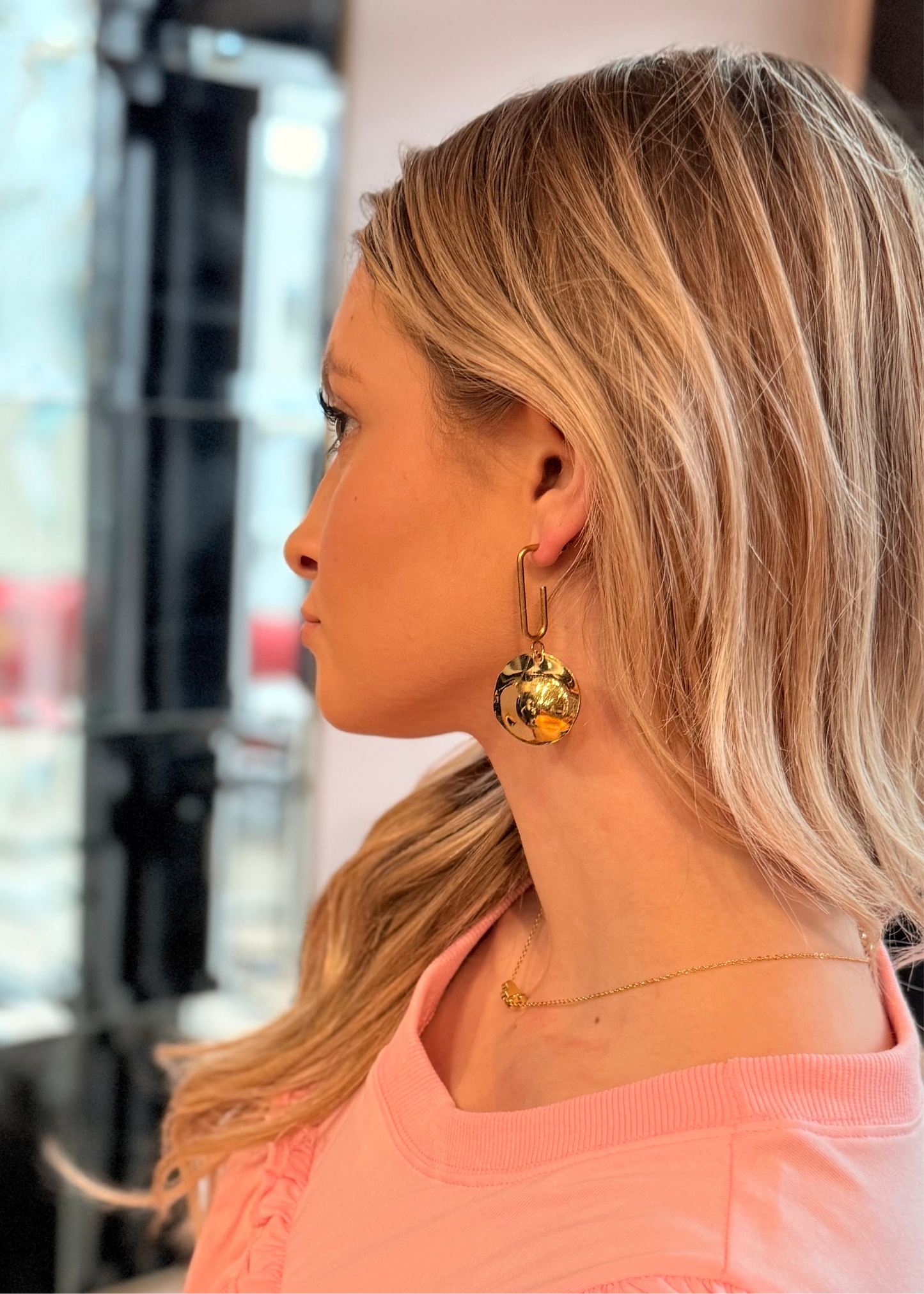The Cassie Disc Dangle Earrings