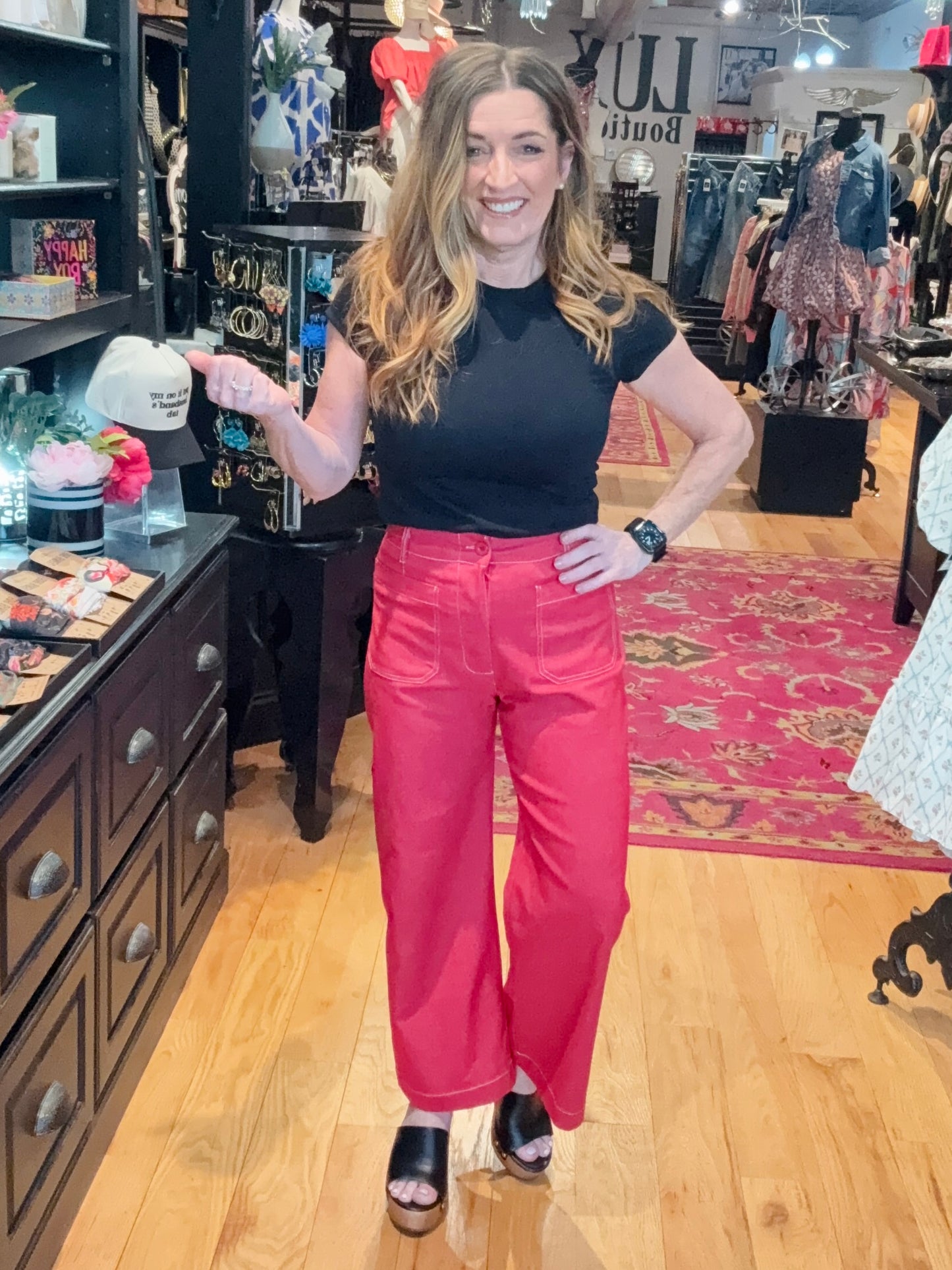 Hello Weekend Wide Leg Cropped Pants