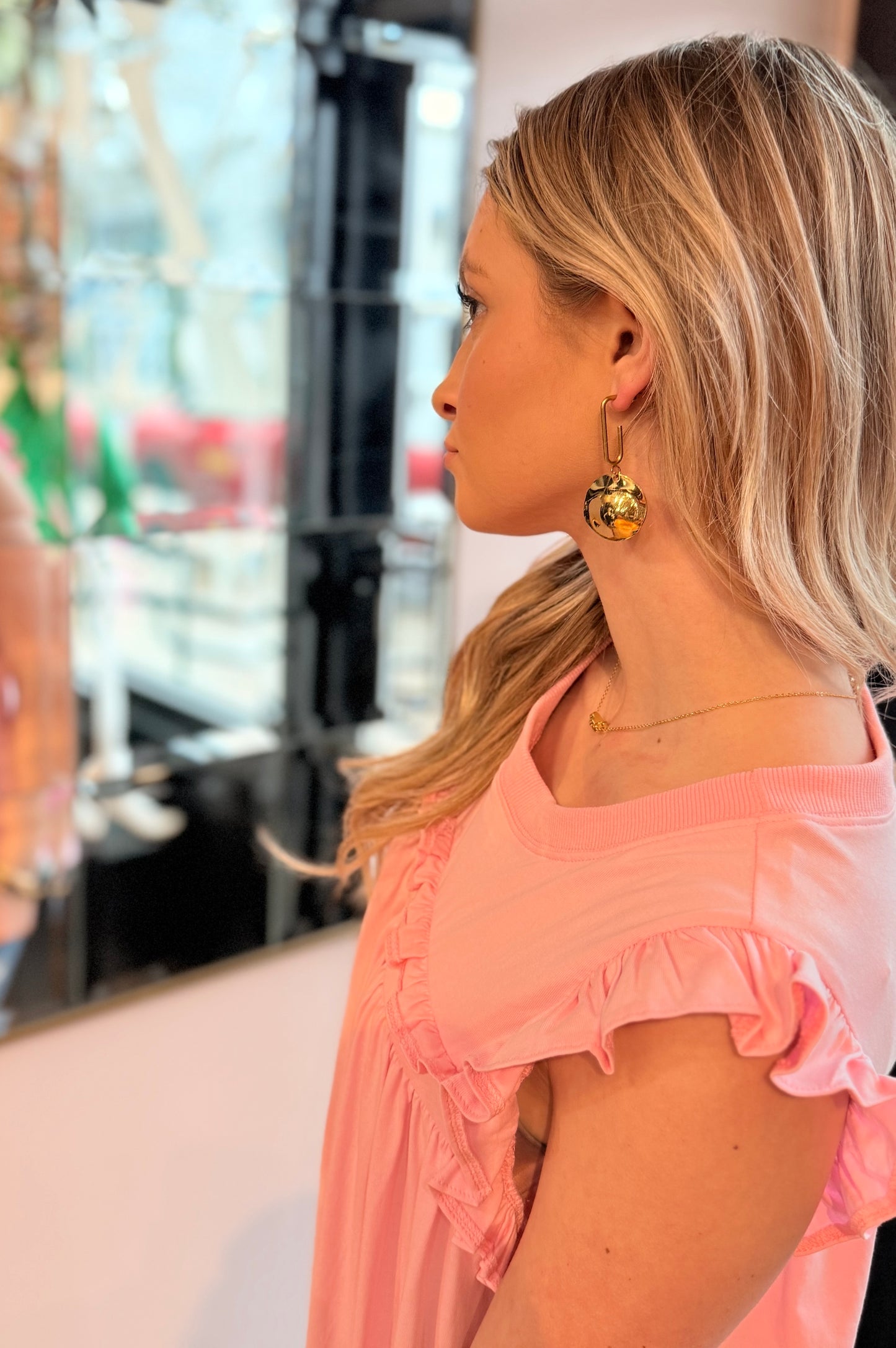 The Cassie Disc Dangle Earrings