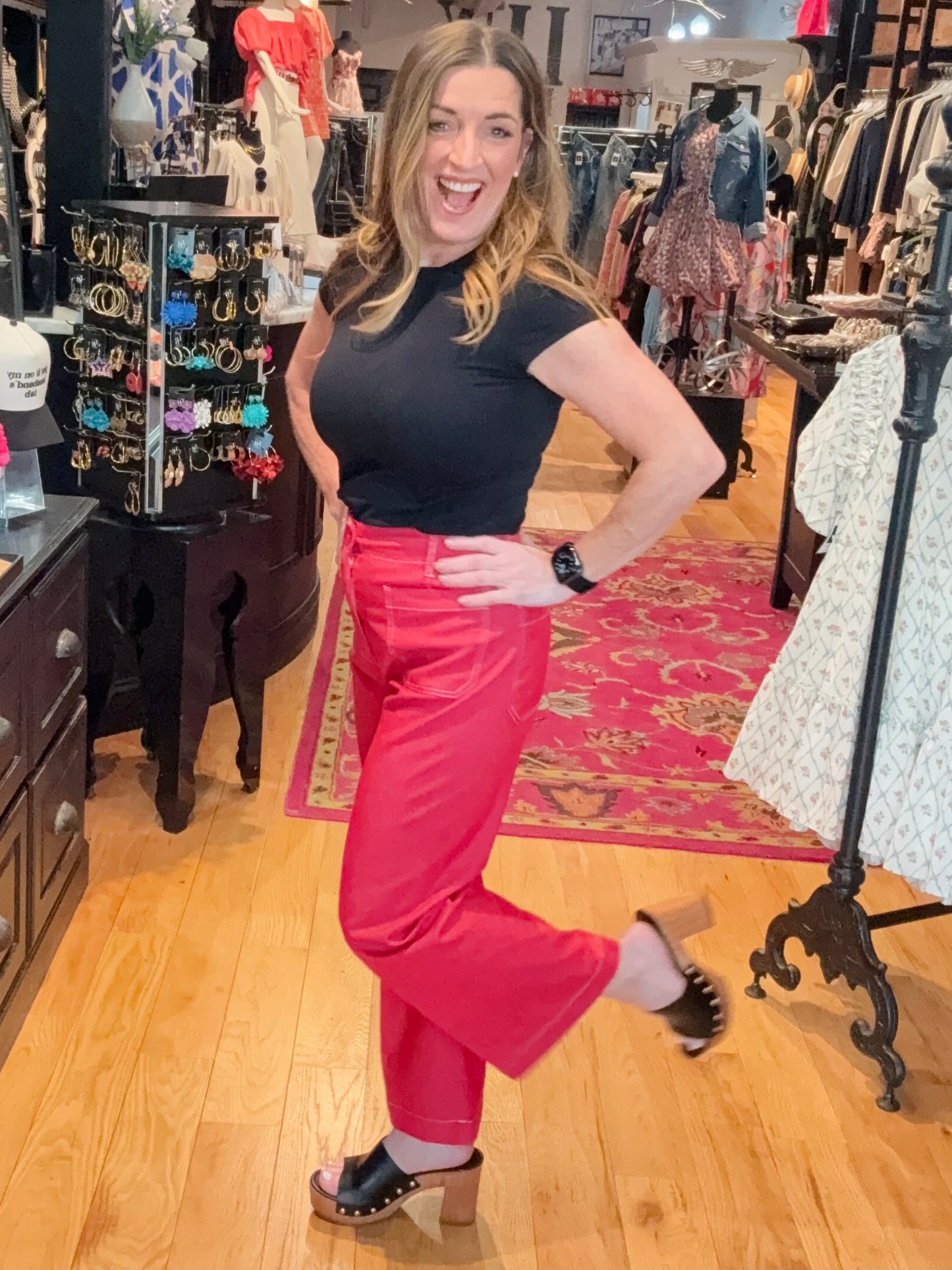 Hello Weekend Wide Leg Cropped Pants