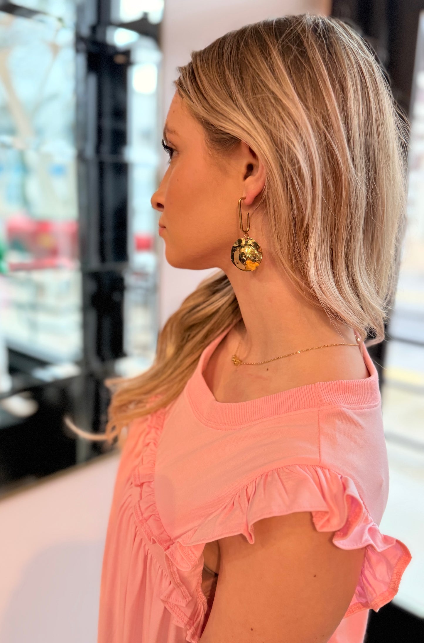 The Cassie Disc Dangle Earrings