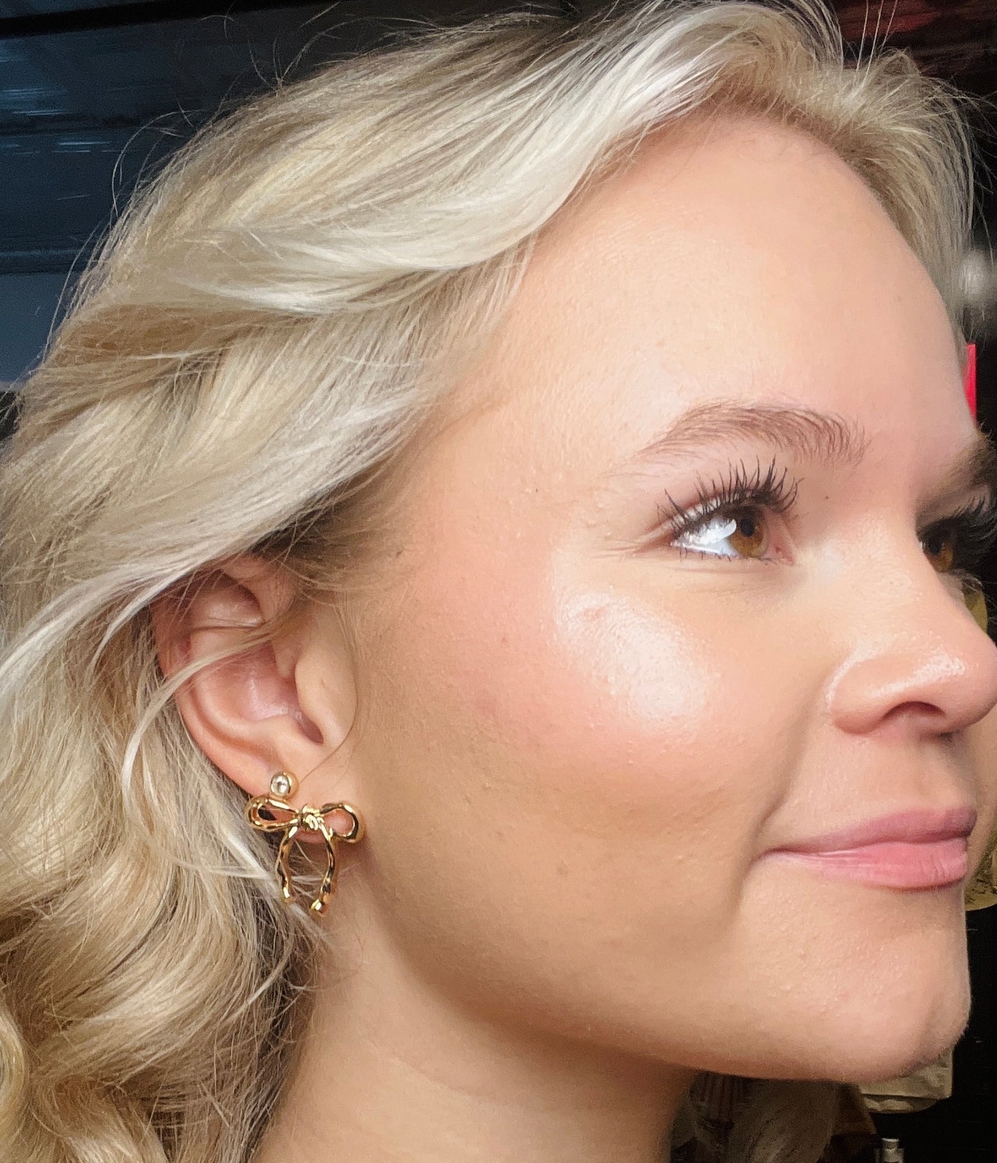 Gold Bow Earrings