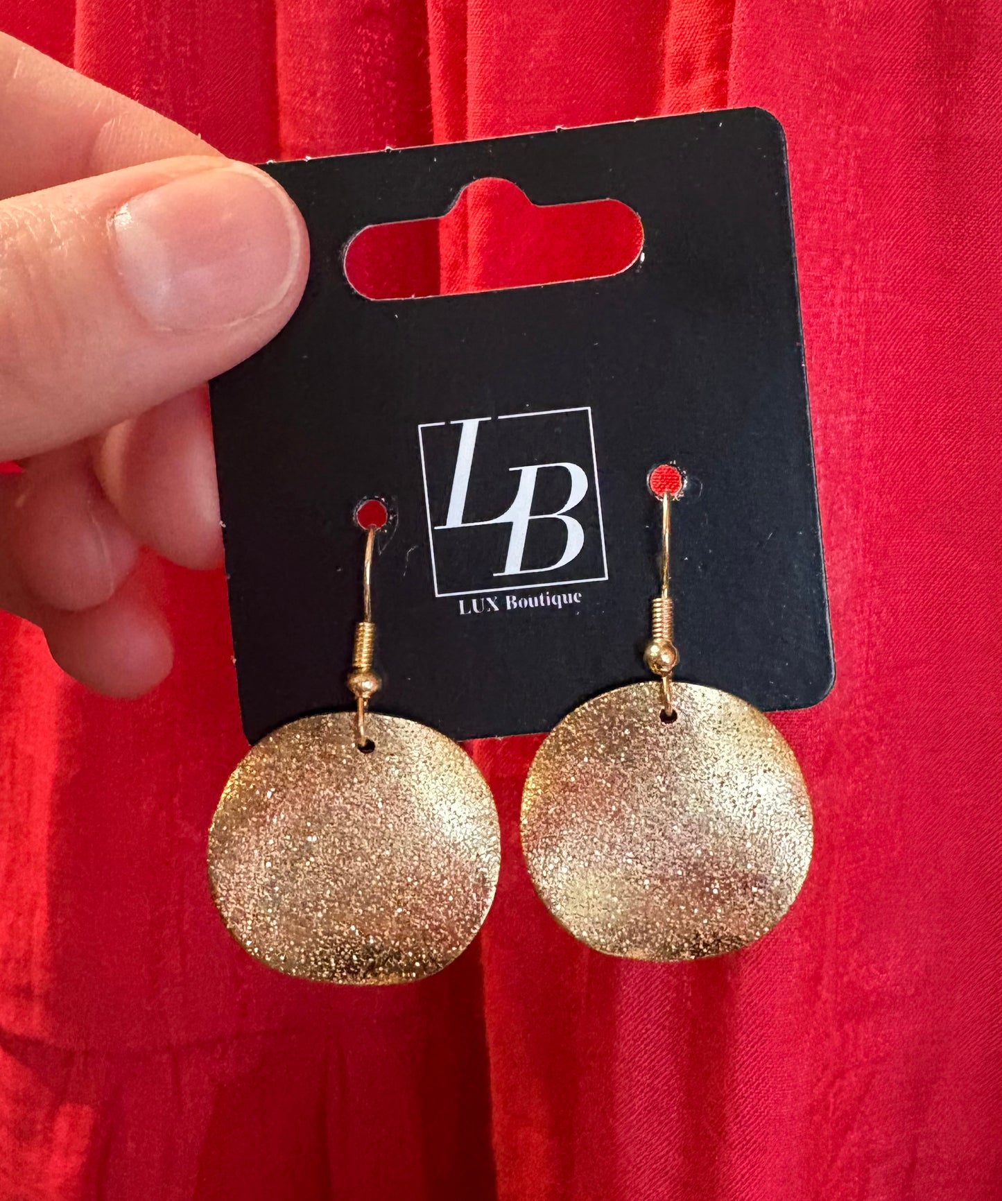 Gold Irregular Dangle Disc Earrings