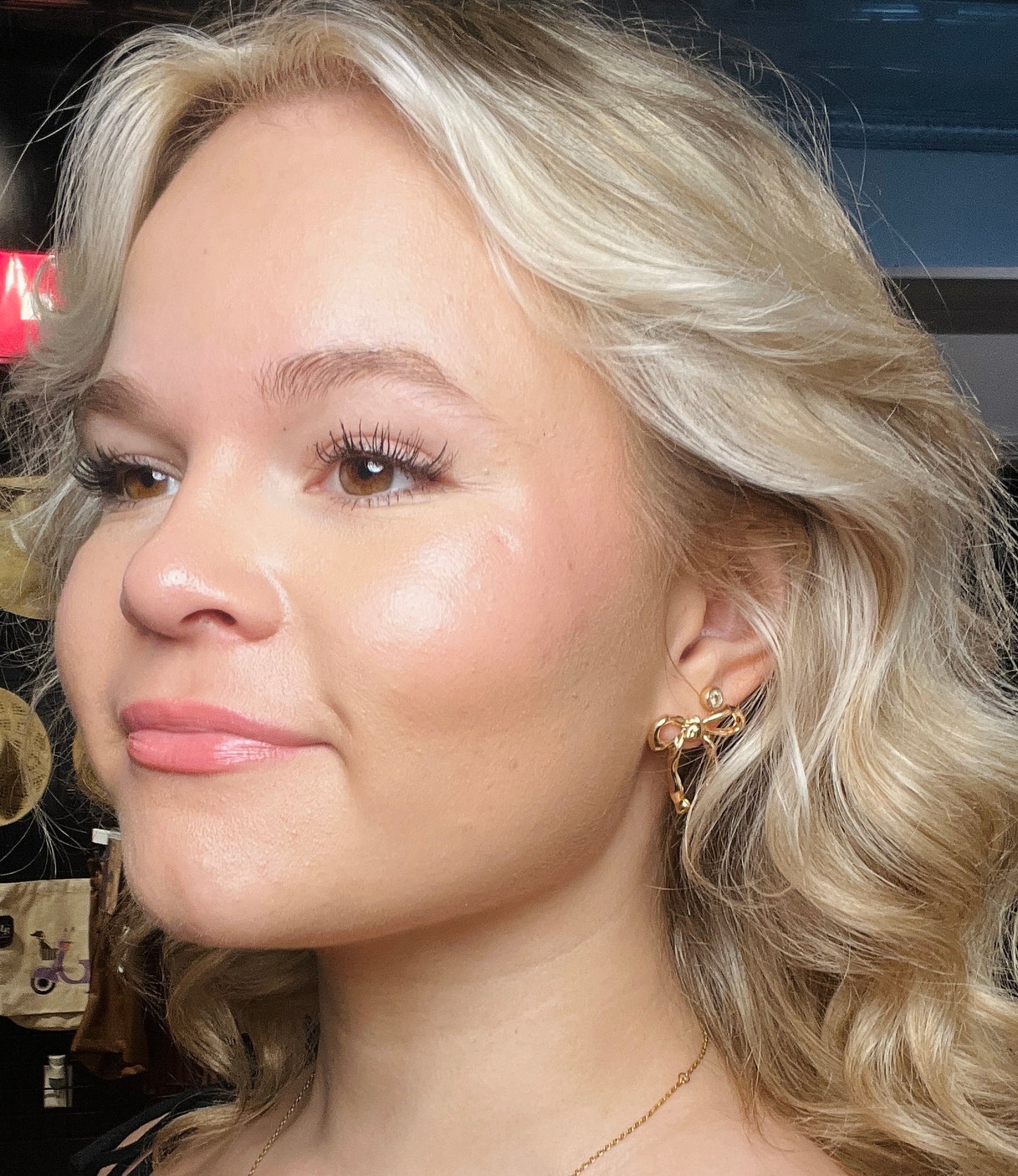 Gold Bow Earrings