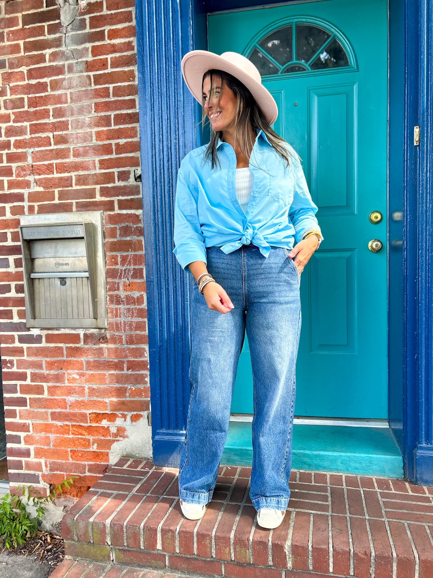 KanCan Ultra High Rise Medium Wash Wide Jeans