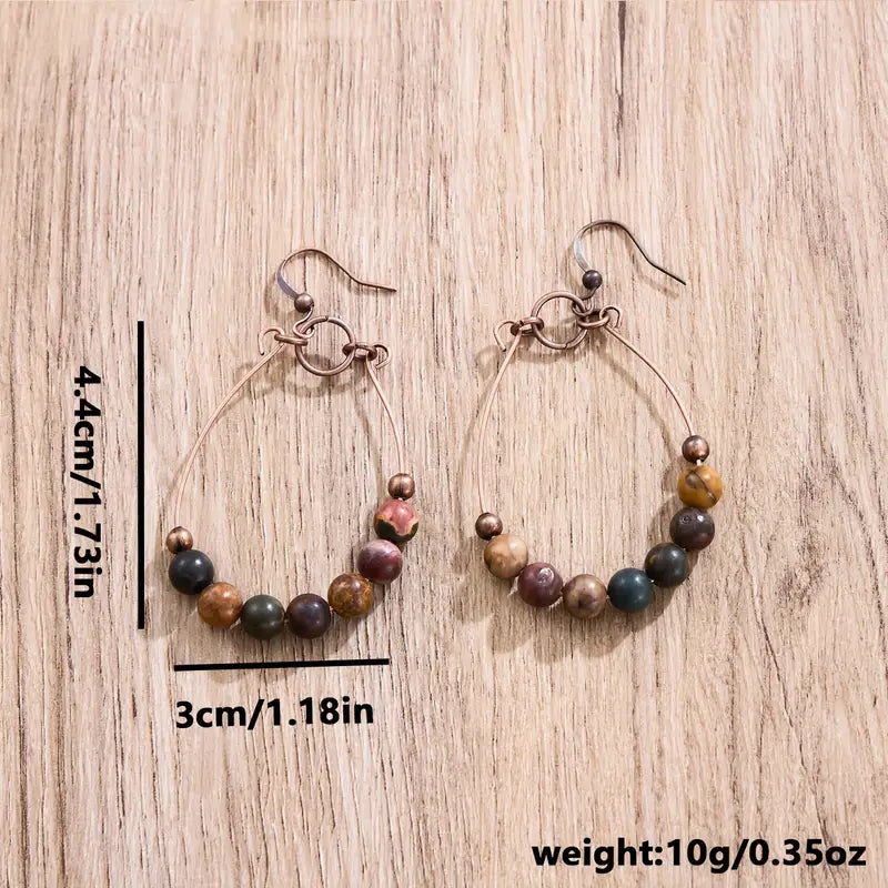 Brown Bohemian Vintage Teardrop Earrings