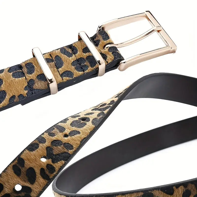 Brown and Black Leopard Print Belt