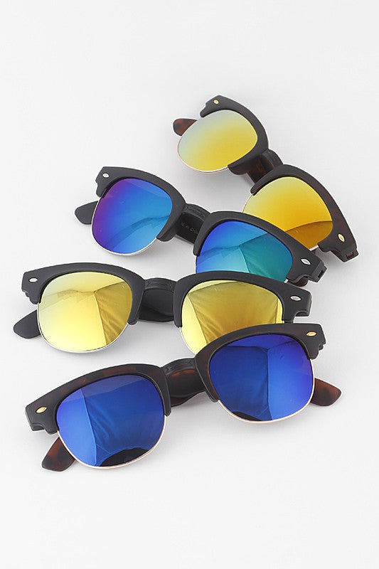 Clubmaster Polarized Mirrored Sunglasses
