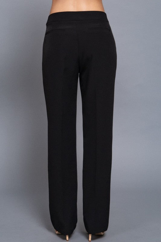 Black pants on a gray background