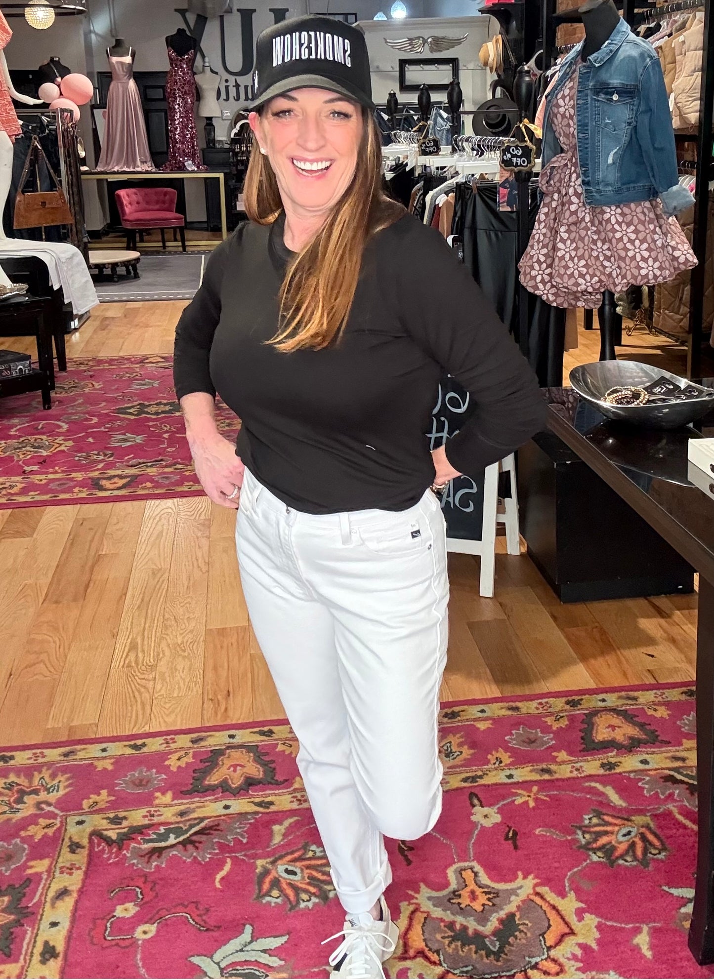 Kancan High Rise Slim White Straight Leg Jeans