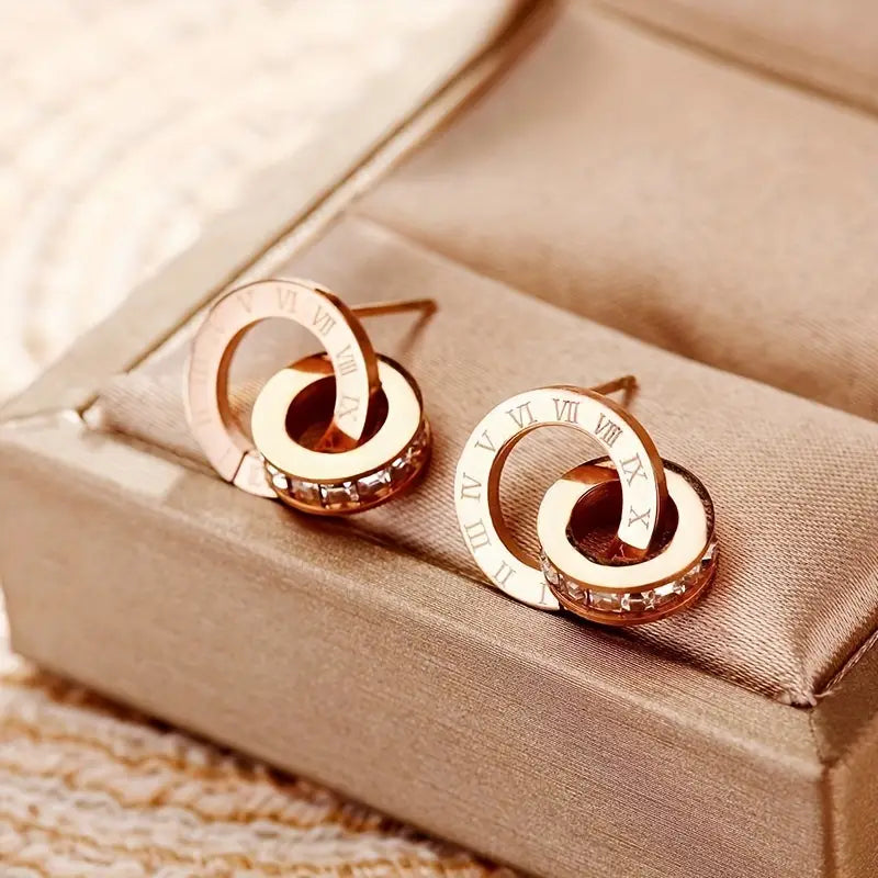 Hollow circle stud earrings deals