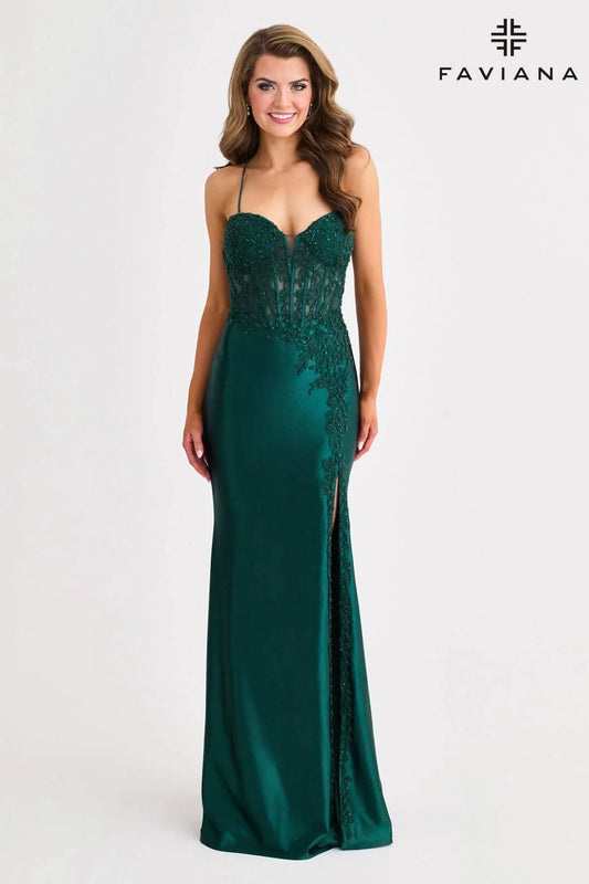 Faviana Prom Gown Dark Hunter Green # 11404
