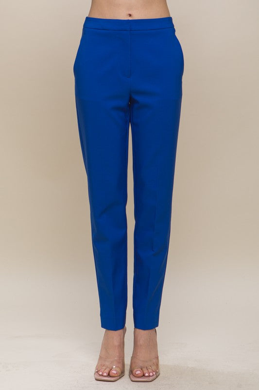 Royal Blue Solid Formal Blazer Pant Slacks
