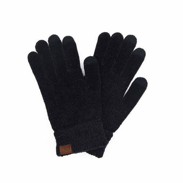 Black CC Brand Texting Gloves