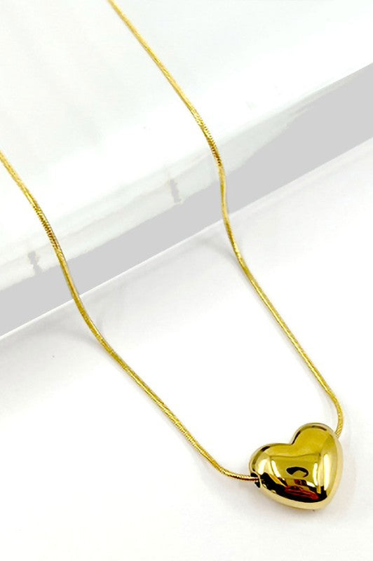 Puffy Heart Pendant Necklace