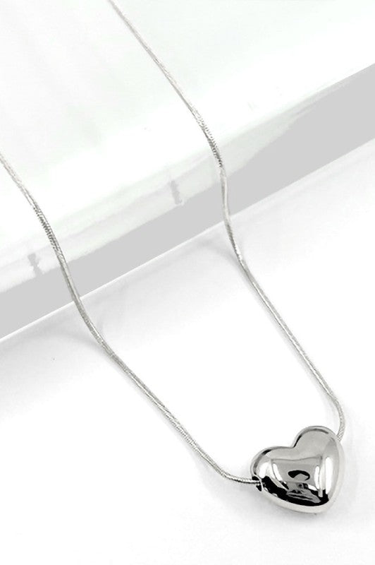 Puffy Heart Pendant Necklace