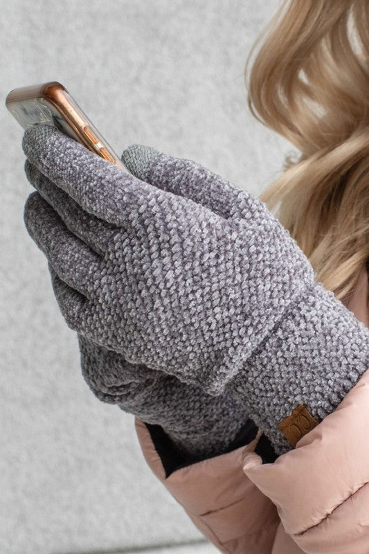 Gray CC Brand Texting Gloves