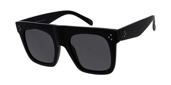 Square Large Rectangular Sunglasses Dark Black  Solid Color One Size UV 400 Protection