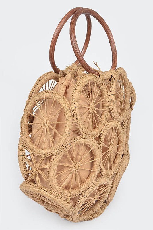 Neutral Weaved Cording Summer Clutch