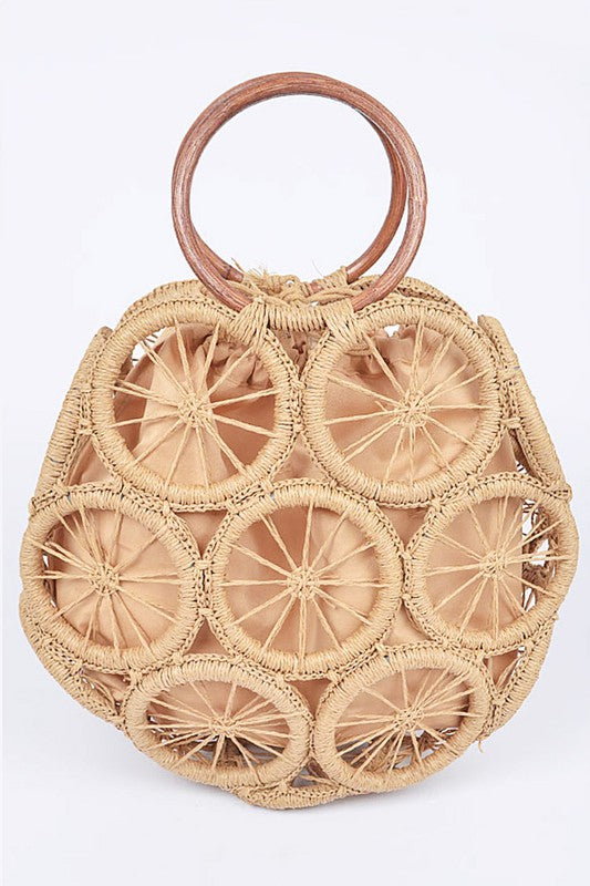 Neutral Weaved Cording Summer Clutch