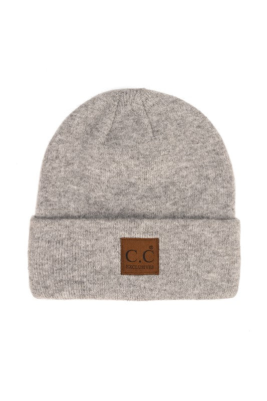Heather Grey CC Brand Heather Knit Beanie Hat