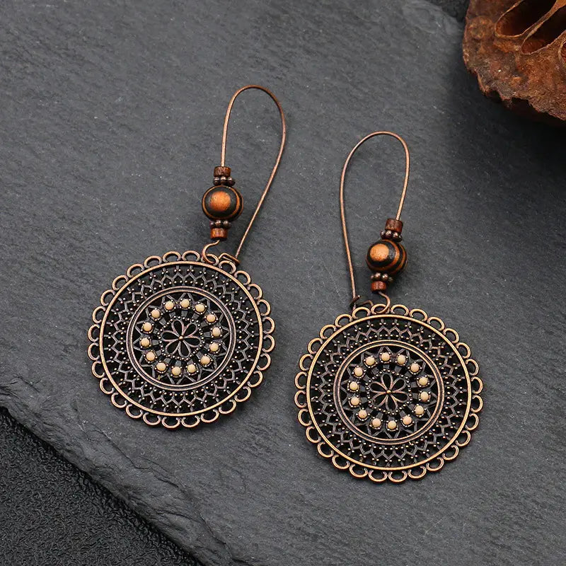 Vintage Carved Dangle Earrings