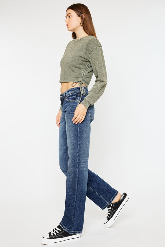 Low Rise Boyfriend Jeans Comfort Stretch Five Pocket Style Marble Effect and Zipper Fly