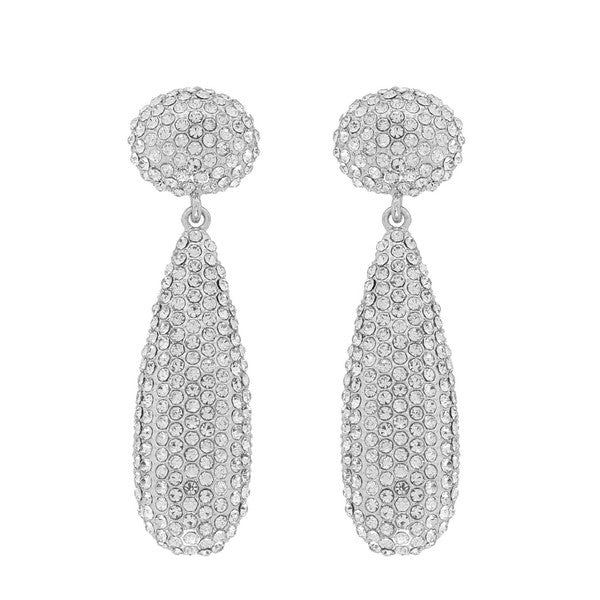 Shining Standout Pave Teardrop Rhinestone Earrings