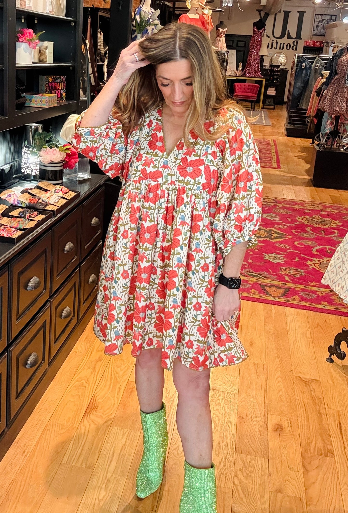 Express Yourself Floral Print Babydoll Dress