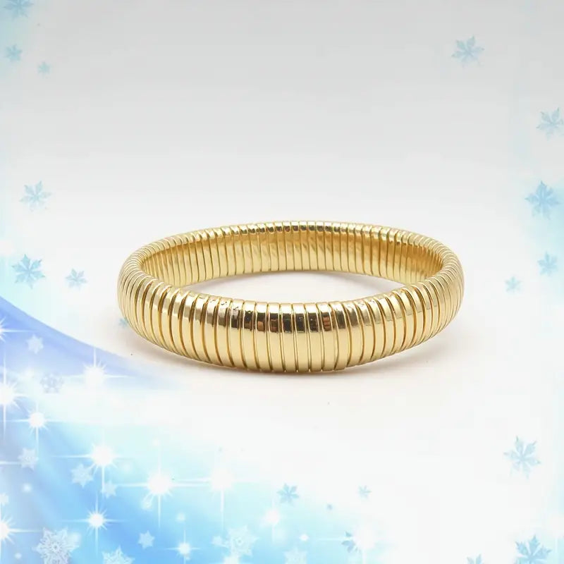 Gold Stretch Cuff Bracelet 