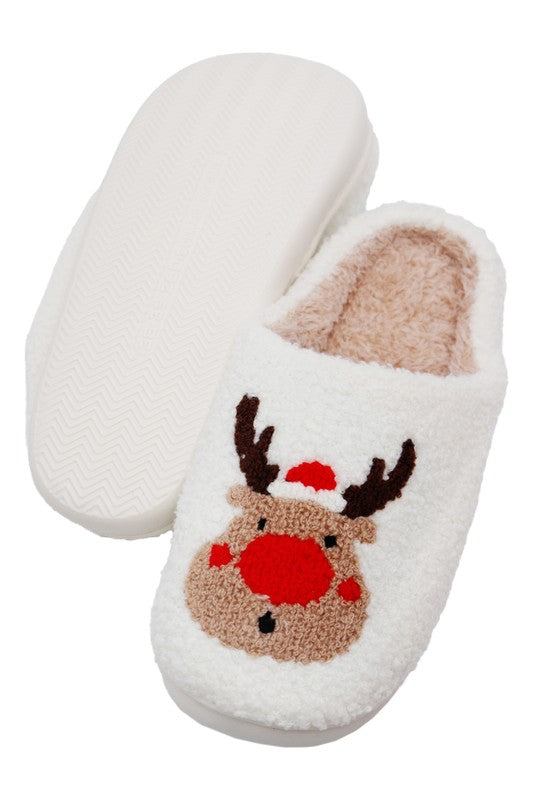 Rudolf Terry Fuzzy Fleece Slippers