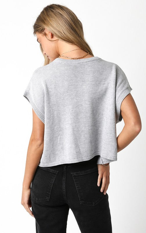 Grey American Flag Journey Top