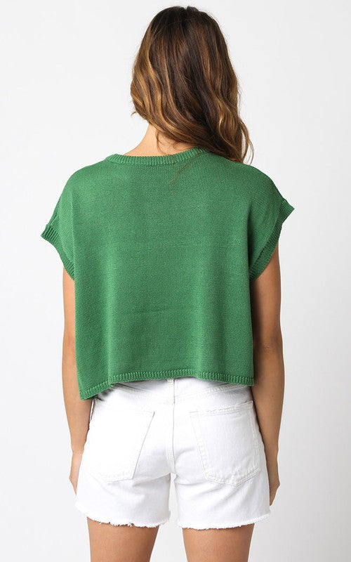 Green American Flag Journey Top