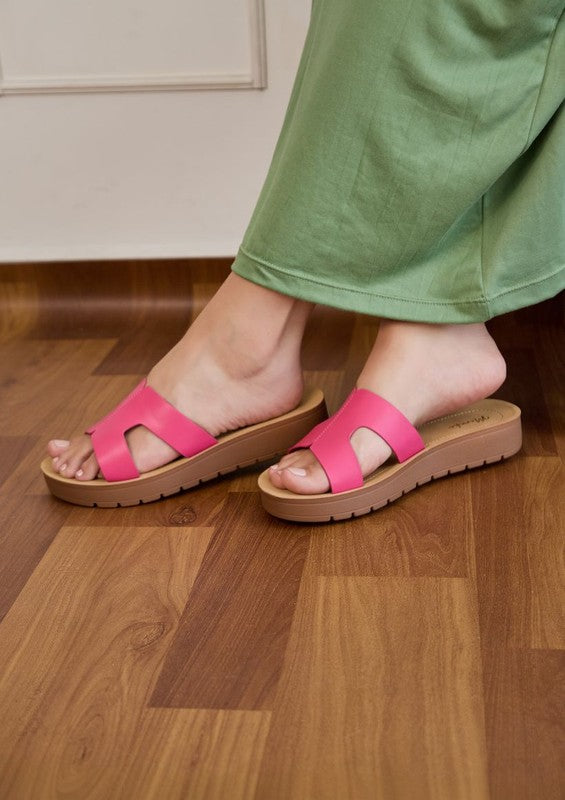 Blue Slip On Sandals