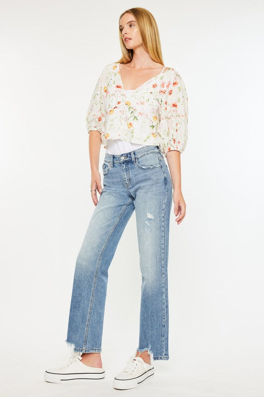 KanCan Premium Mid Rise True Straight Jeans