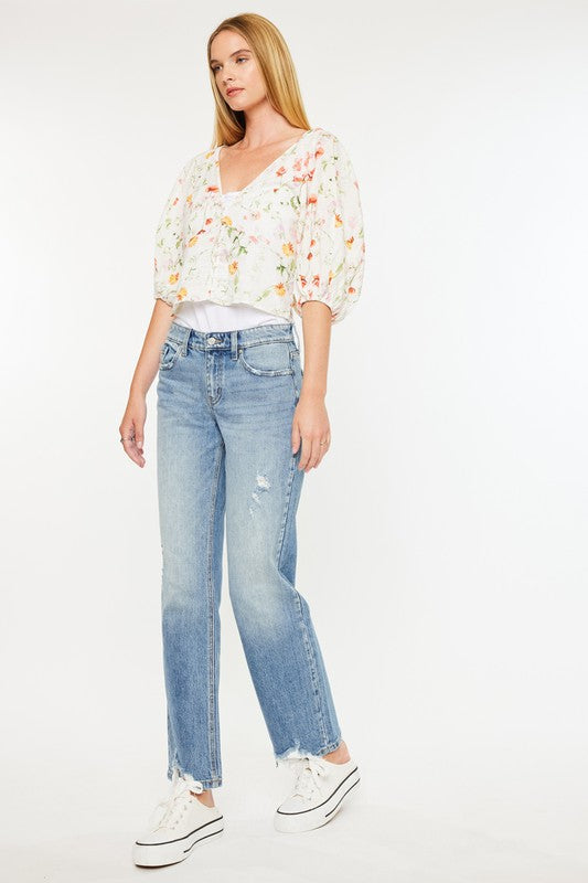 KanCan Premium Mid Rise True Straight Jeans