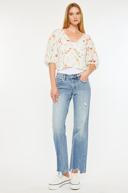 KanCan Premium Mid Rise True Straight Jeans