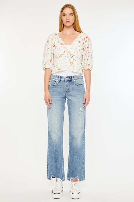 KanCan Premium Mid Rise True Straight Jeansv
