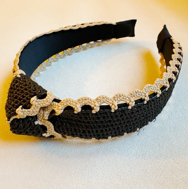 Black Crochet Edge Headband